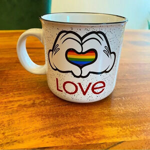 Disney  Mickey Rainbow Heart Hands Pride Love Mug 20oz